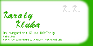 karoly kluka business card